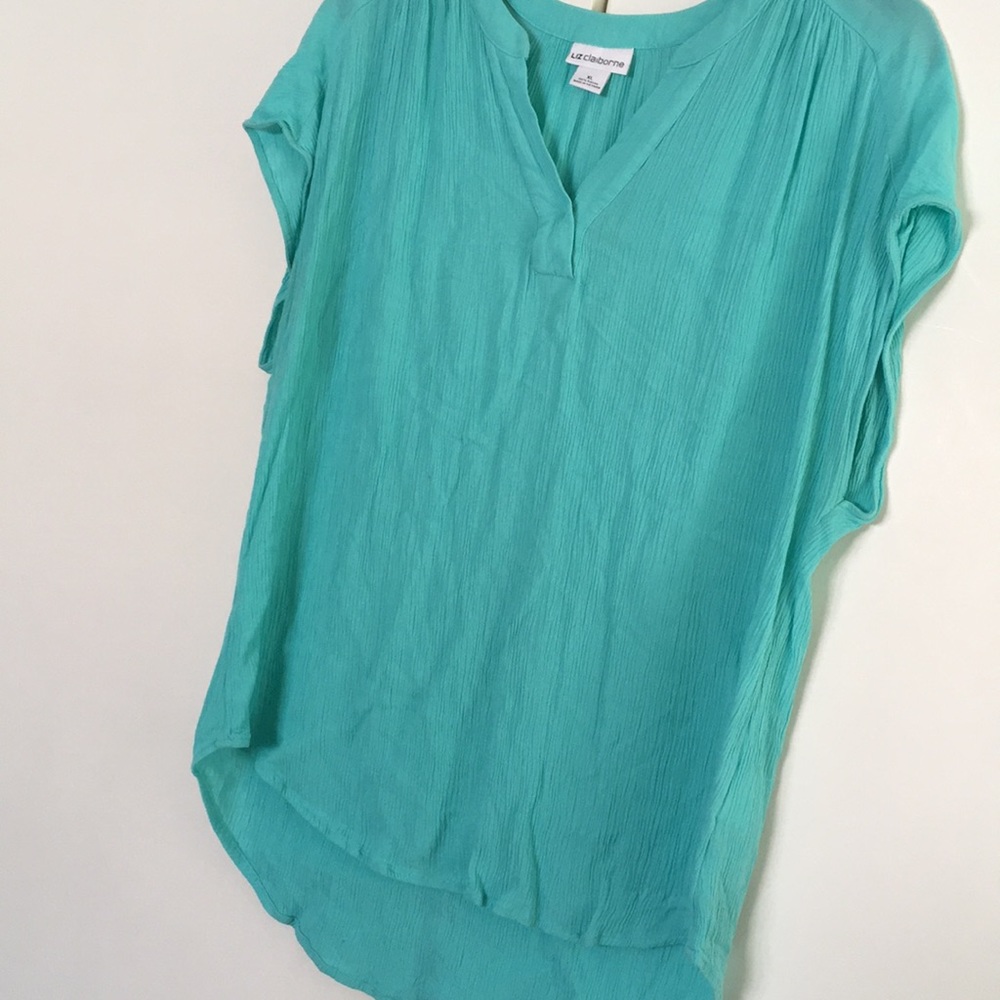 Liz Claiborne Lightweight Turquoise Tunic Top - Picture 5 of 8